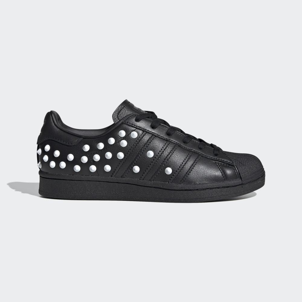 Adidas Women's Superstar Originals Shoes Black/White/Deep Red Ireland FV3343